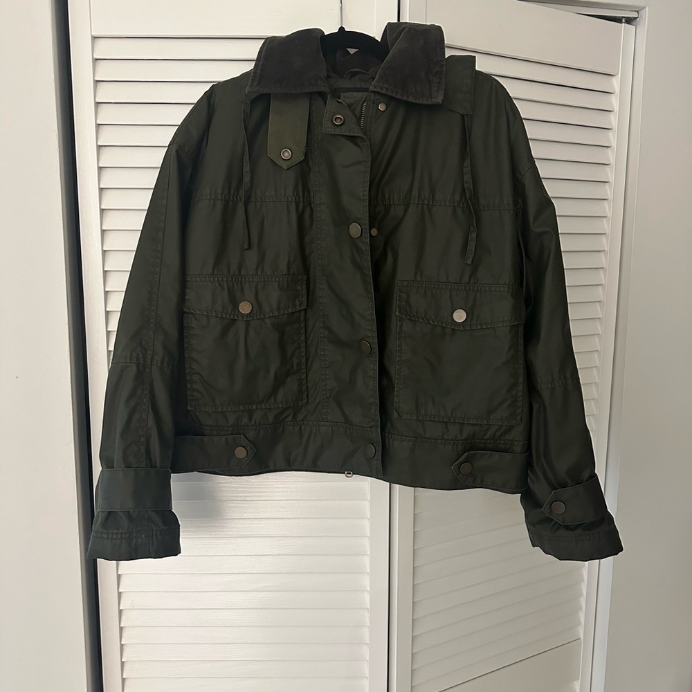Zara Oversized Utility Green Jacket